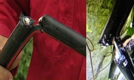 Cáp của VTV cab bị phá hoại. Ảnh: TL