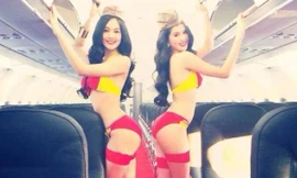 Ngọc Trinh, Linh Chi diện nội y uốn éo trên máy bay