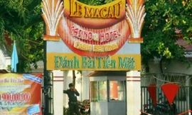 Cổng casino Le Macau đìu hiu vắng vẻ.