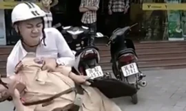 Bắt đối tượng vật ngã cảnh sát giao thông giữa phố