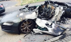 Hoảng hồn chứng kiến Audi R8 cháy rụi tại Thái Lan