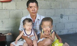 Ba bố con anh Tuấn.