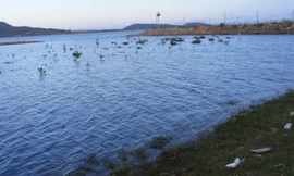 Hiện trường nơi hai cháu Thảo và Ngọc đuối nước thương tâm. 