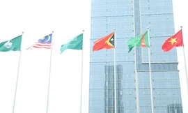 Thiêng liêng Lễ thượng cờ của đoàn thể thao Việt Nam ở Asiad 19