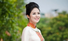 Ngọc Hân trình diễn áo dài Việt Nam tại Mỹ