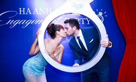 Hà Anh hôn chồng sắp cưới đắm đuối trong lễ đính hôn