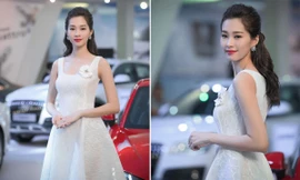 Hoa hậu Thu Thảo đẹp không tì vết với váy trắng muốt