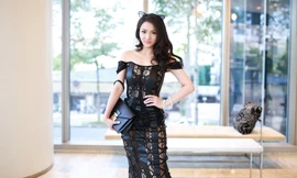 Thủy Top gây sốc khi lộ nội y táo bạo đi dự họp báo