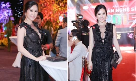 Thu Hoài diện váy ren quý phái, lấp ló vòng một gợi cảm