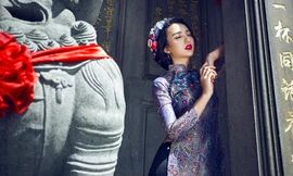 Hoa hậu Ngọc Diễm 'thổi' làn gió mới cho áo dài ngày Tết
