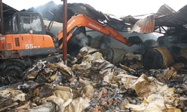 Hiện trường một vụ hoả hoạn tại Hà Nội dịp giáp Tết