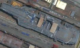 Hình ảnh vệ tinh cho thấy hàng không mẫu hạm thứ ba đang được xây dựng của Trung Quốc, tàu Type 003.