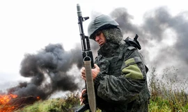 Một người lính Nga tham gia tập trận Zapad-2021