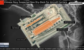 Các hình ảnh vệ tinh mới cho thấy tiến độ xây dựng một ụ tàu mới trên đảo Hải Nam