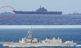 Con tàu Nhật Bản bám theo tàu sân bay Trung Quốc 