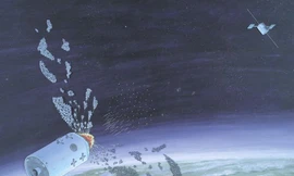 Hình ảnh mô tả vệ tinh Nga bắn đạn bi tiêu diệt vệ tinh đối phương