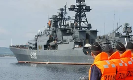 Tàu chống ngầm "Đô đốc Chabanenko" Ảnh: TASS / Lev Fedoseev