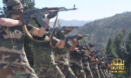 Chiến binh ETIM trong một buổi tập luyện quân sự. (CGTN)