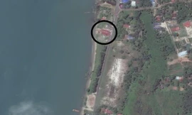 Tòa nhà mới hoàn thành vào ngày 21 tháng 5 năm 2021, phía bắc của căn cứ Ream. Ảnh: Sáng kiến ​​Minh bạch Hàng hải Châu Á / Maxar