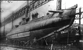 Tàu ngầm lớp Holland được đóng tại nhà máy Baltic năm 1910