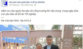 Xúc động bức ảnh người mẹ bán xôi mừng con trai tốt nghiệp ĐH