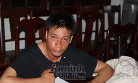 Tài xế Nguyễn Minh Triều tại cơ quan công an