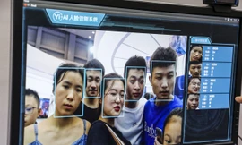 Công nghệ nhận diện khuôn mặt của Trung Quốc được trưng bày tại một triển lãm gần đây. (Ảnh: SCMP)