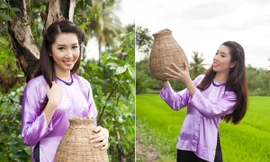 Lê Huỳnh Thúy Ngân hóa thôn nữ xinh đẹp