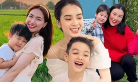 Những bà mẹ mạnh mẽ của V-Biz: Hòa Minzy chăm bé Bo bụ bẫm, Hoàng Oanh luôn bên con