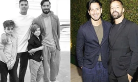 Ricky Martin bên chồng con (Ảnh: Instagram).