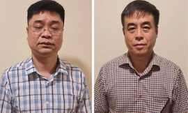 Các bị can liên quan đến vụ án sách lậu.