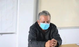 Thạch Rine tại cơ quan công an. Ảnh: CA.