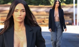 Megan Fox 'thả rông' vòng một táo bạo trên phố