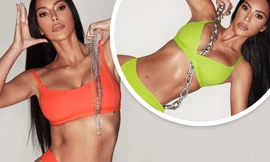 Kim Kardashian khoe thân hình 'rực lửa' với bộ sưu tập nội y màu neon