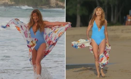 'Bond girl' Jane Seymour tuổi 70 trẻ đẹp ngỡ ngàng ở biển với áo tắm 