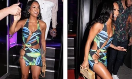 Người mẫu gốc Việt Karrueche Tran mặc cắt xẻ 'tứ tung' đi sự kiện