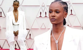 Tiara Thomas diện mốt không nội y trên thảm đỏ Oscar 2021