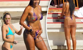 Liz Cambage khoe dáng cao 2m cực săn chắc, nóng bỏng với bikini ở biển