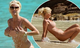 Hoa hậu Thuỵ Điển 'bốc lửa' với áo tắm ở tuổi 46