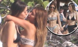 Cặp sao nữ đình đám công khai hẹn hò, liên tục khoá môi ở biển 