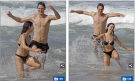 Nam diễn viên 'Quái xế Baby' và bạn gái hot girl vui đùa ở biển