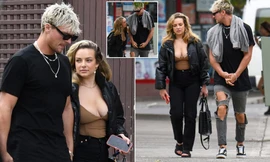 Sao truyền hình Úc mặc trễ nải táo bạo, sánh đôi bên bạn trai mới