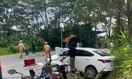 Liên tiếp 2 vụ tai nạn trên đèo Mimosa, một ô tô bốc cháy 