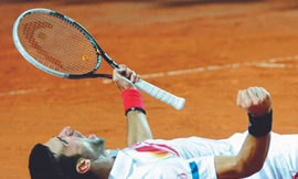 Novak Djokovic phấn khích với thắng lợi trước Nadal. Ảnh: Getty Images