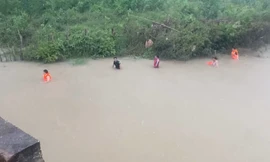 Đạp xe qua cầu tràn, nam sinh lớp 3 rơi xuống sông mất tích