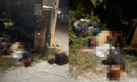 Chạy xe kẹp 3 đâm vào cột điện, 2 thanh niên tử vong