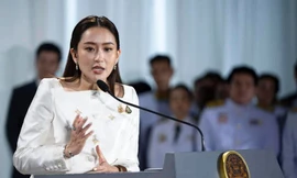 Thủ tướng Thái Lan Paetongtarn Shinawatra trong cuộc họp báo chiều 18/6. (Ảnh: Bangkok Post)