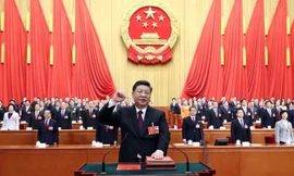 Trước Đại lễ đường nhân dân Trung Quốc ở Bắc Kinh. (Ảnh: Getty)