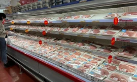 Giá thịt heo bình ổn tại TPHCM liên tục tăng kể từ sau Tết ảnh: U.P