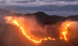 Hơn 100 người dập cháy trên núi Cô Tiên trong đêm, giải cứu 25 người cắm trại